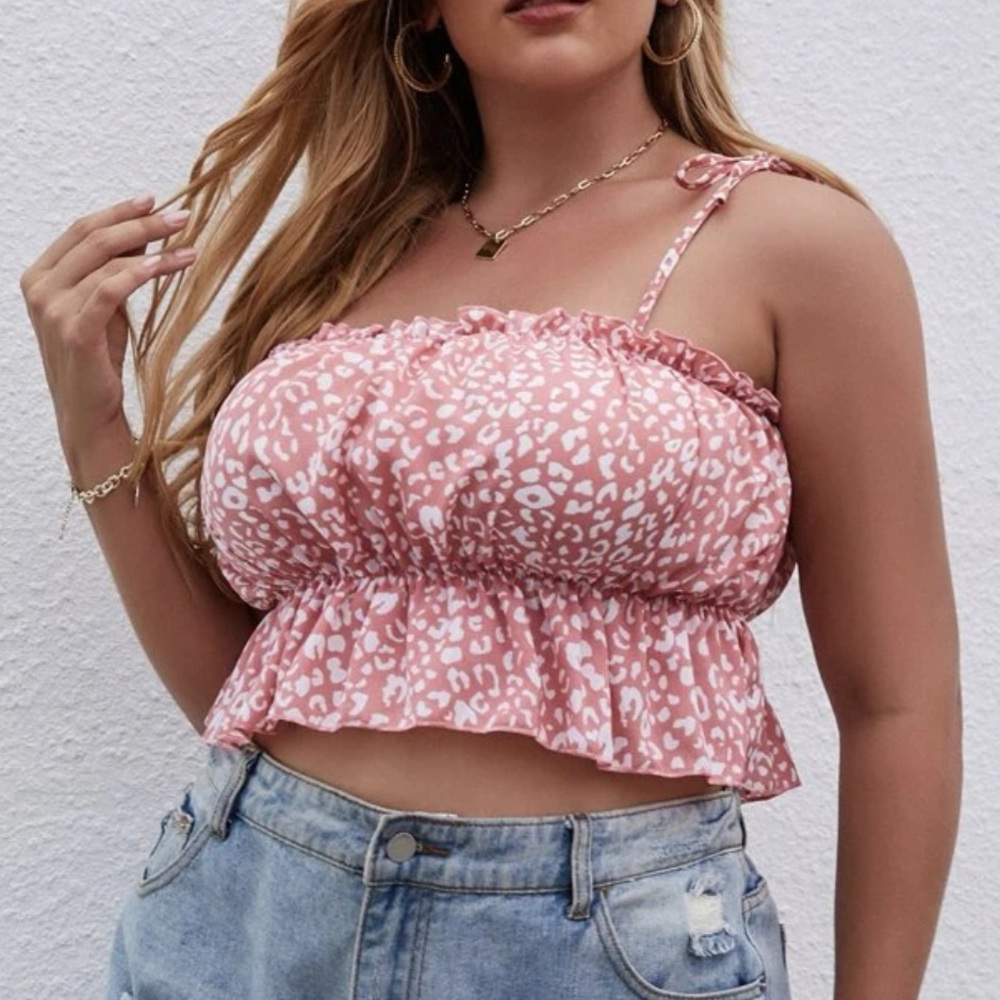 Cheetah Lettuce Trim Cami Tank